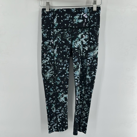 Lululemon Fast & Free Crop II Nulux 19" Pixel Haze Multi Black 4 - Picture 2 of 7